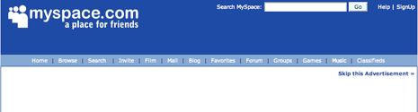 MySpace missing advertising